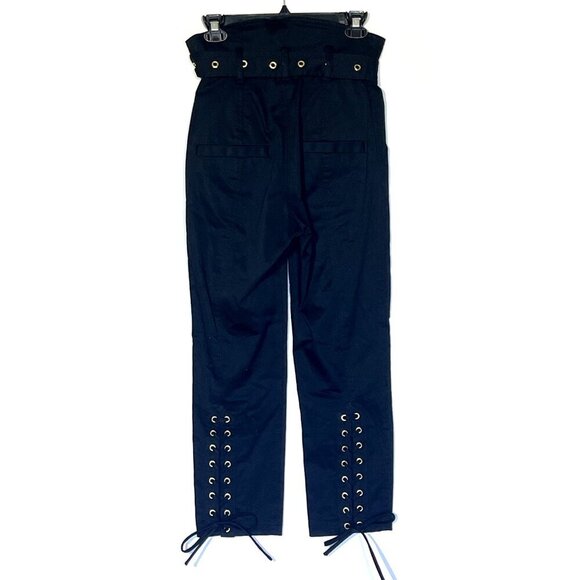 New Marissa Webb Black  Gia Twill High Rise Belted Pants - Picture 6 of 12